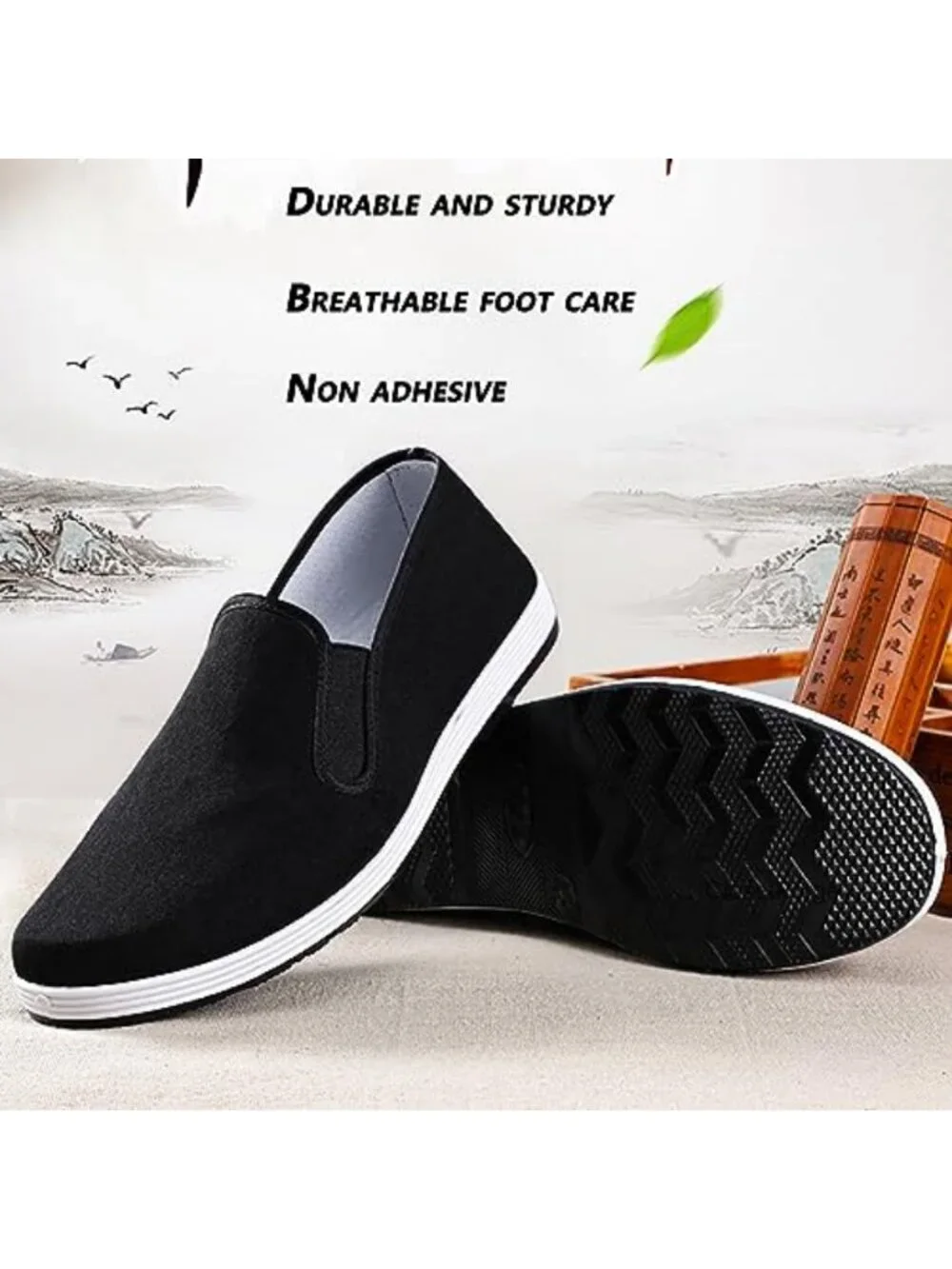 Kung Fu Shoes Tai Chi Unisex Canvas Rubber Sole Slip-On Comfort